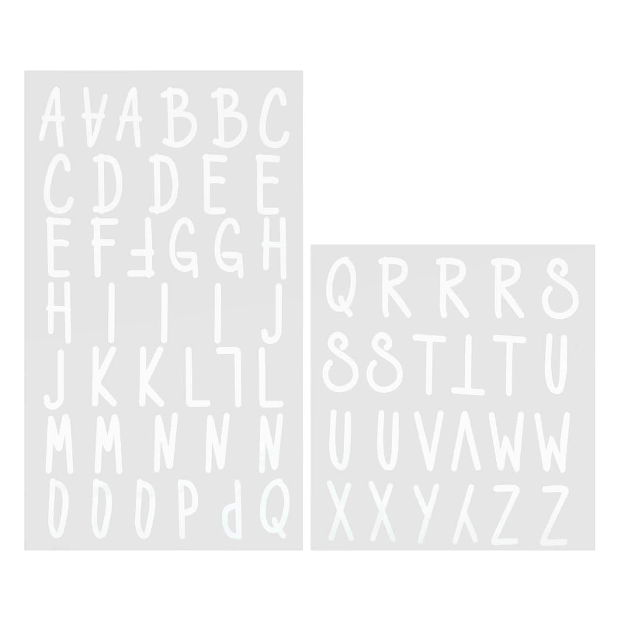 White Fun Font Alphabet Iron-On Transfers by Make Market&#xAE;